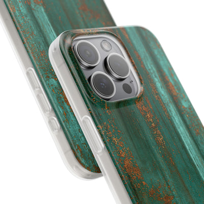 Teal Lite Phone Case for iPhone - Verdigris Copper Siding