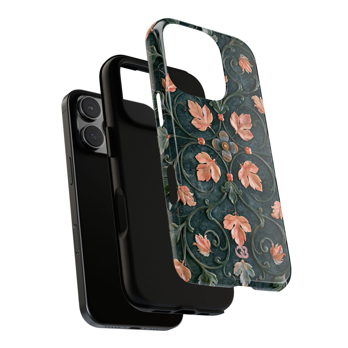 Florentine Rose Arabesque · Tough Phone Case for iPhone · Green