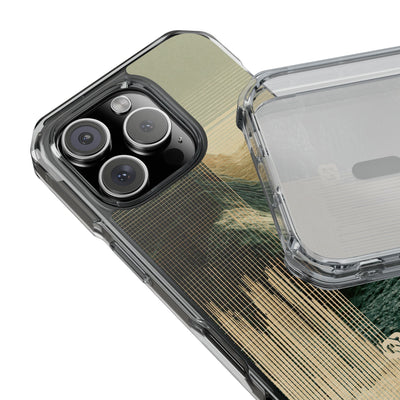 Beige Impact MagSafe Phone Case for iPhone - Veridian Data Ridge