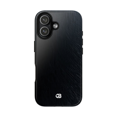 Black Tough Phone Case for iPhone - Midnight Brushed Grain
