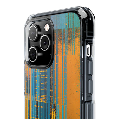 Cyber Glitch Stream · Clear Impact Magnetic Phone Case for iPhone · Teal