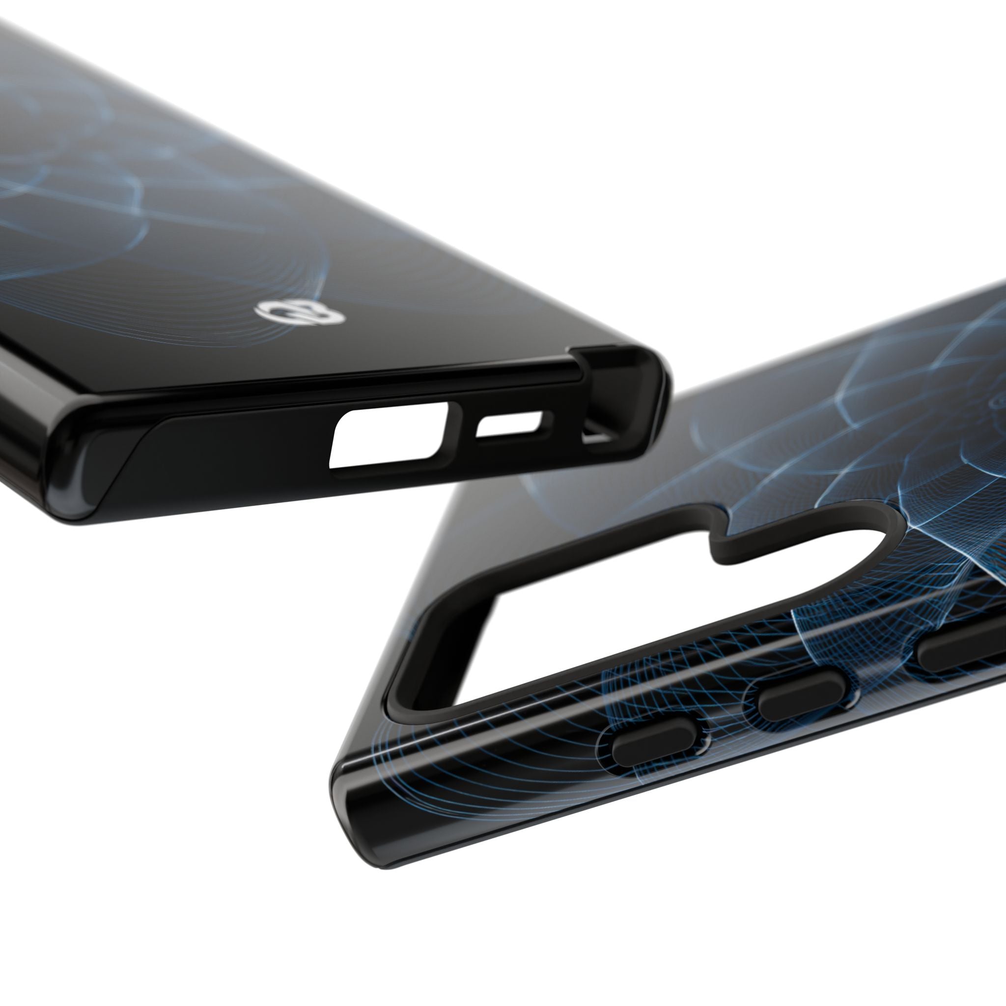 Blue Tough Phone Case for Samsung - Cobalt Geometric Bloom
