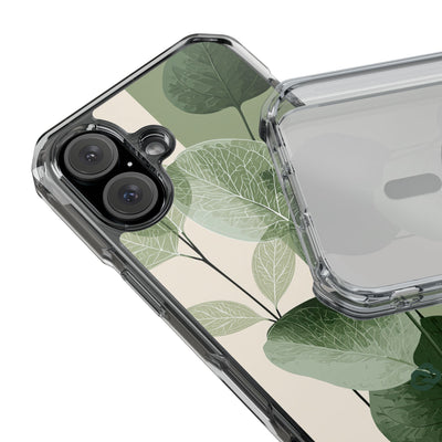 Layered Eucalyptus Study · Clear Impact Magnetic Phone Case for iPhone ·  Green