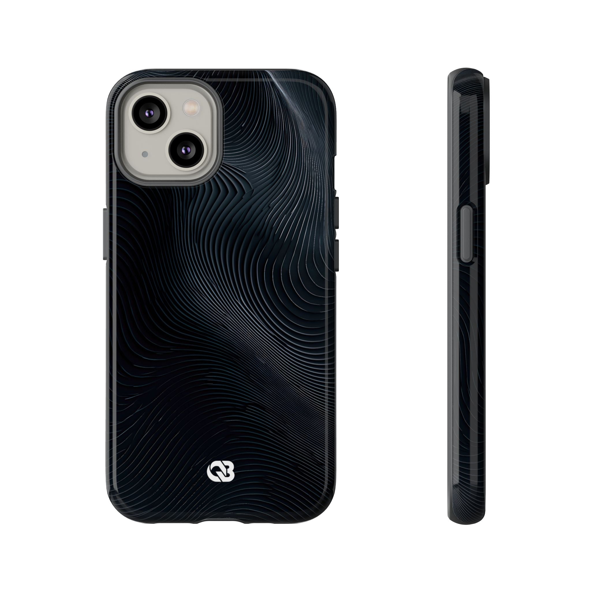 Black Tough Phone Case for iPhone - Obsidian Ridge Flux