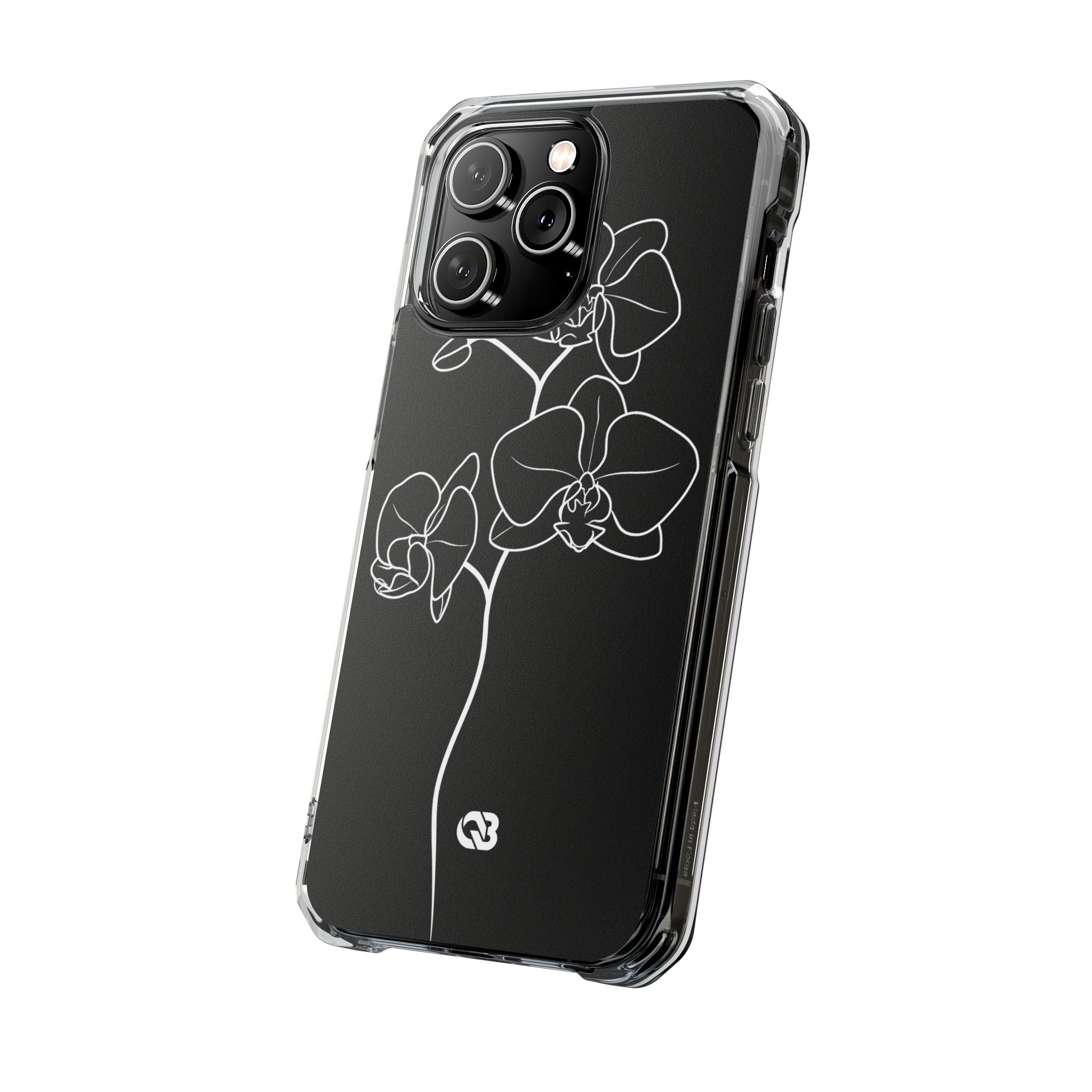 Black Impact MagSafe Phone Case for iPhone - Noir Alabaster Orchid