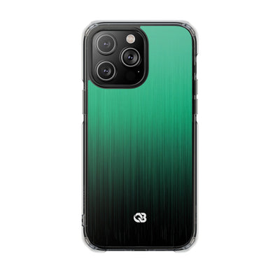 Emerald Cascade · Clear Impact Magnetic Phone Case for iPhone · Green