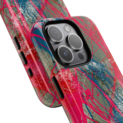 Neon Static Drip · Tough 2.0 Magnetic Phone Case for iPhone · Pink