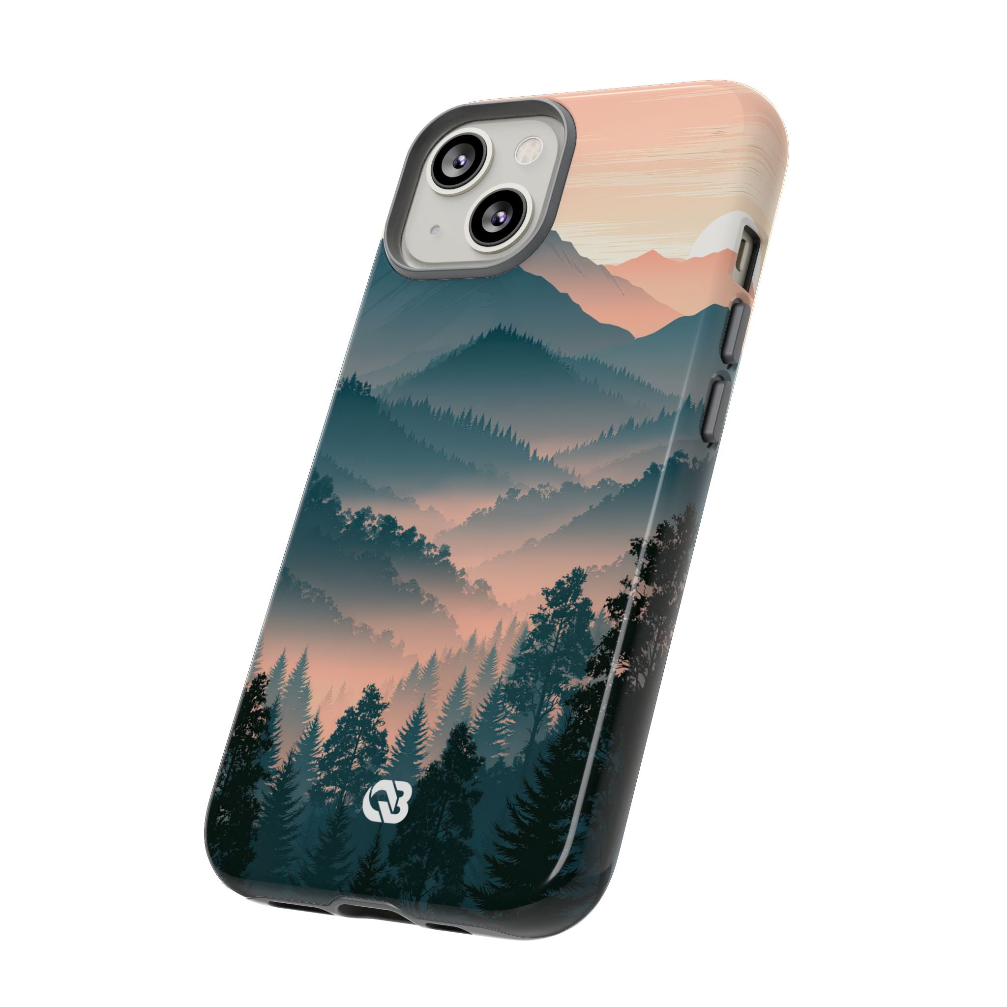 Teal Tough Phone Case for iPhone - Alpine Teal Horizon