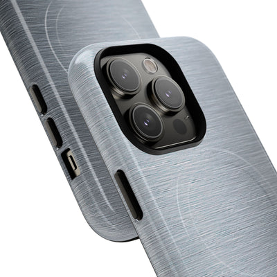 Silver Tough 2.0 Magsafe Phone Case for iPhone - Satin Chrome Grain