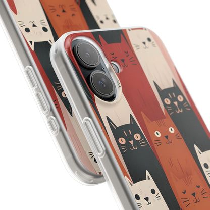 Verlängerte Katzen Schwarzes iPhone 16 Plus Case - Soft