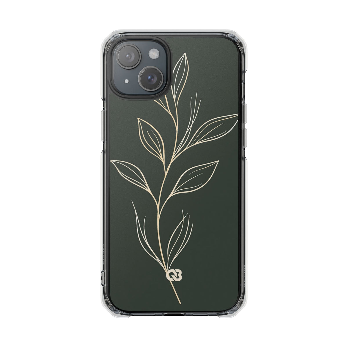 Minimal Botanical Stem · Clear Impact Magnetic Phone Case for iPhone ·  Green