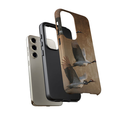 Golden Crane Flight · Tough Phone Case for Samsung · Gold