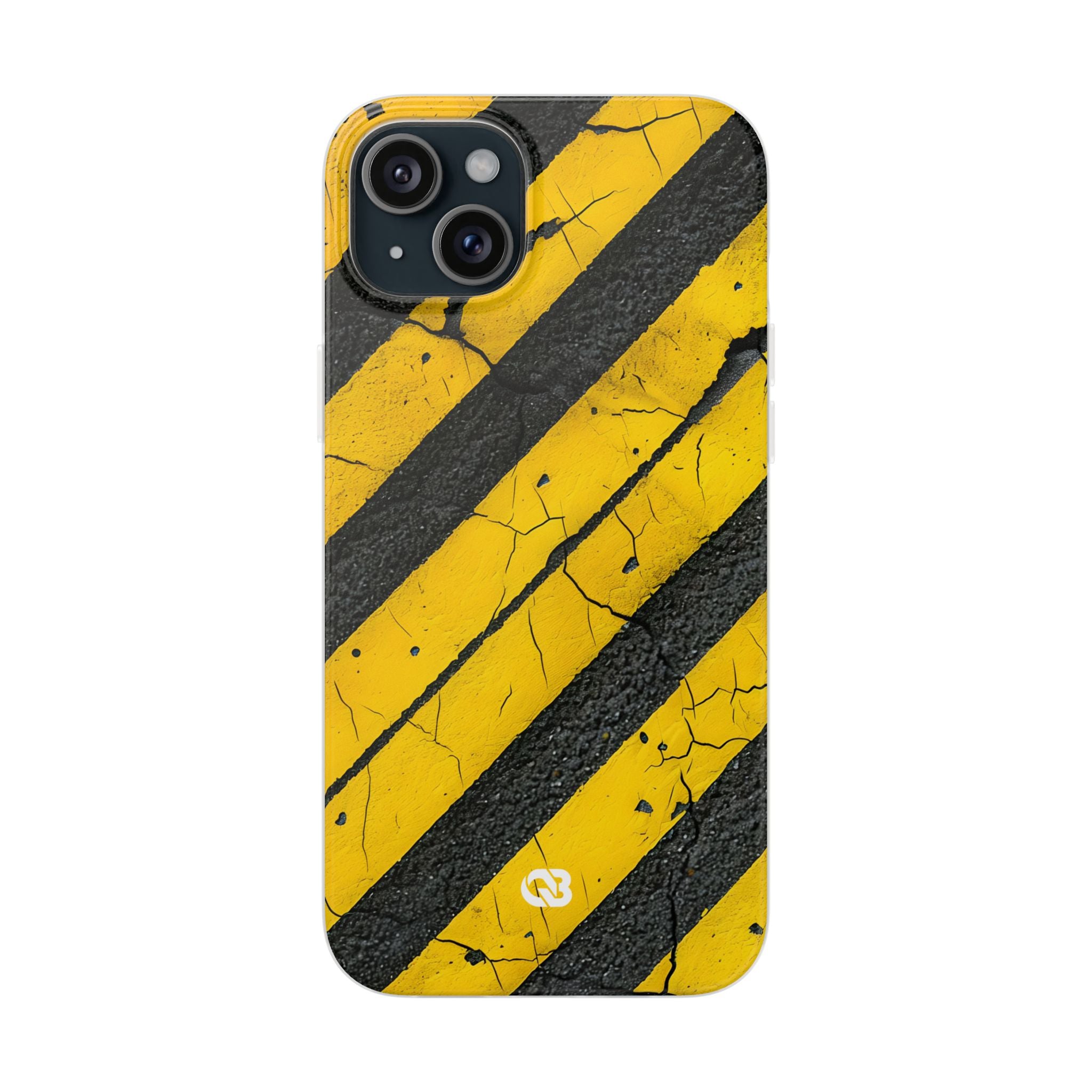 Cracked Hazard Stripes · Soft Phone Case for iPhone