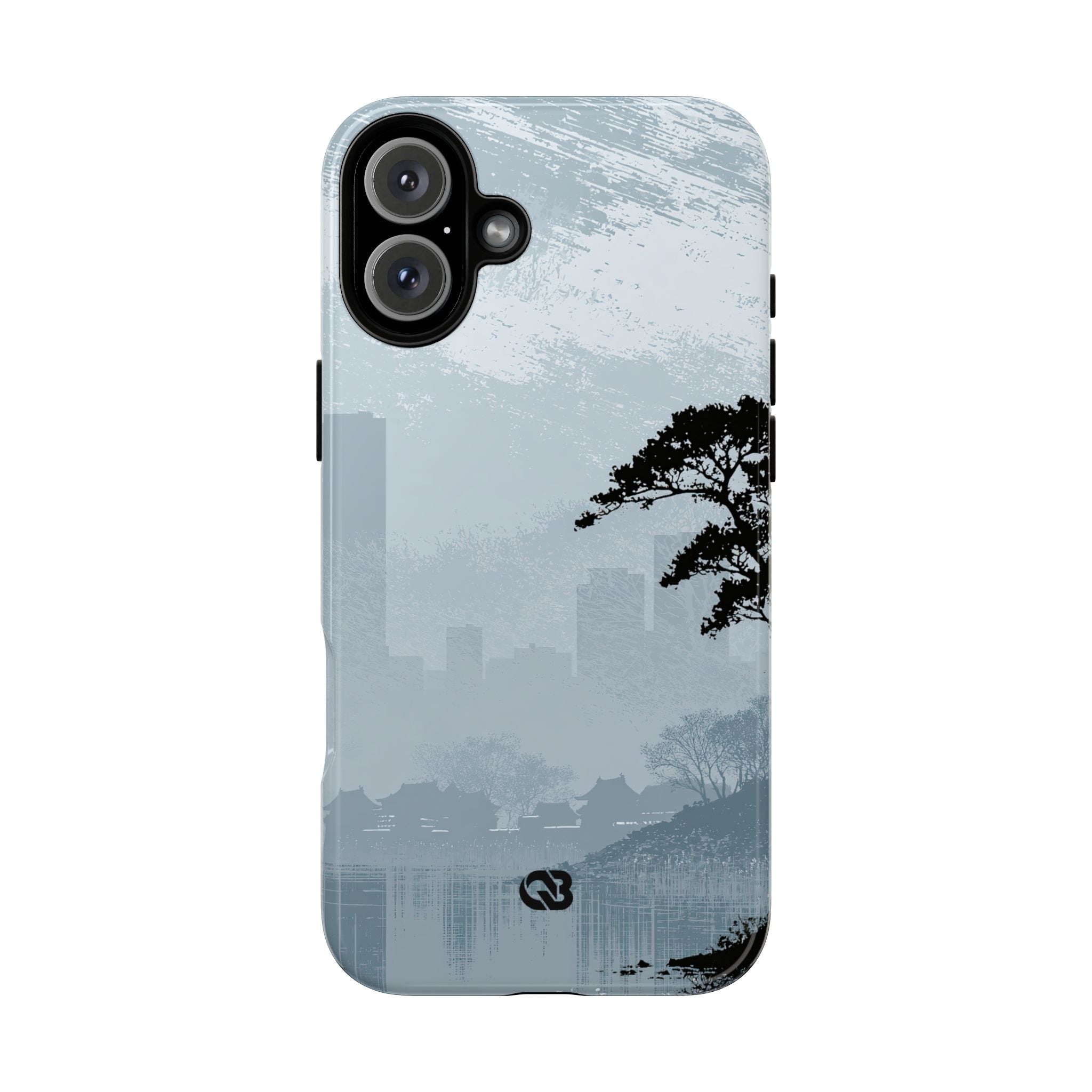 Grey Tough Phone Case for iPhone - Steel Slate Zen