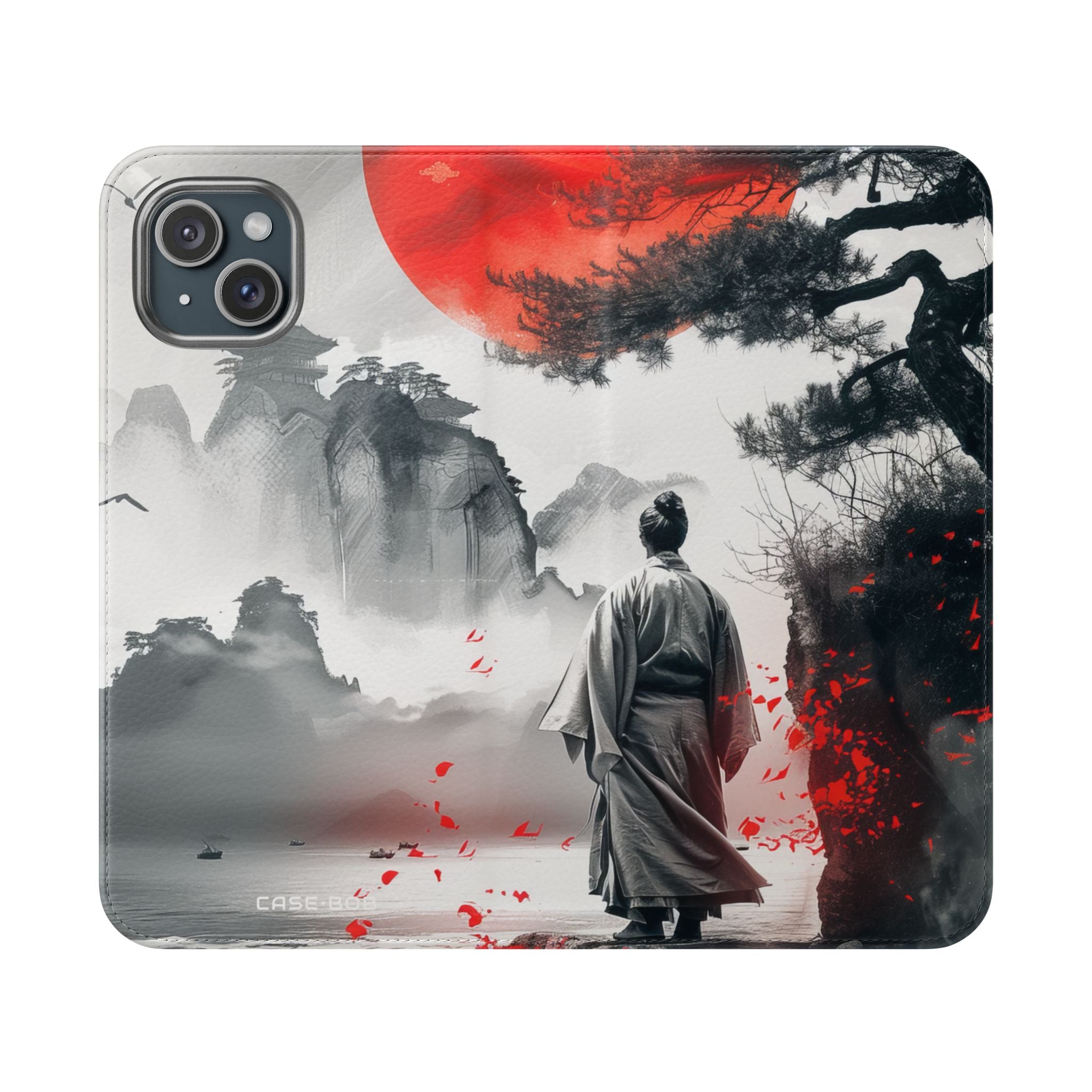 Red Sun Serenity - iPhone 15 Plus Case - Wallet