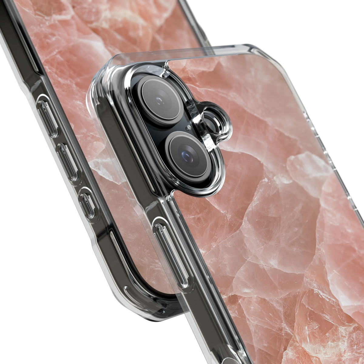 Rose Quartz Facet · Clear Impact Magnetic Phone Case for iPhone · Pink