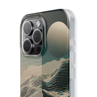 Green Lite Phone Case for iPhone - Lunar Moss Topography