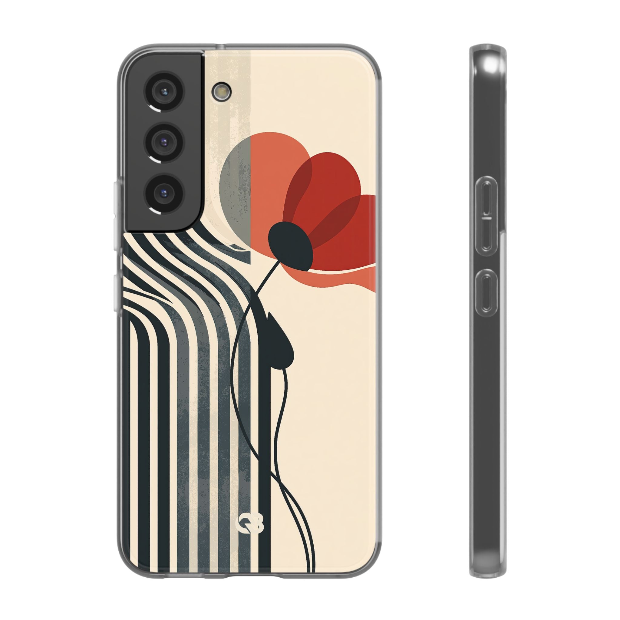 Beige Lite Phone Case for Samsung - Crimson Line Bloom