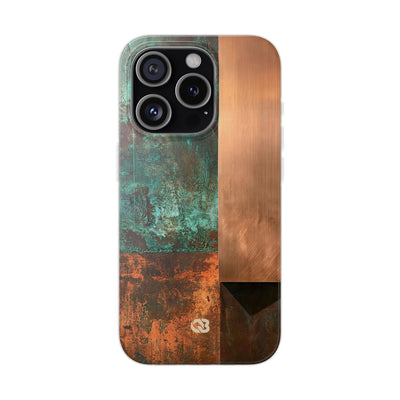 Teal Lite Phone Case for iPhone - Verdigris Copper Slab