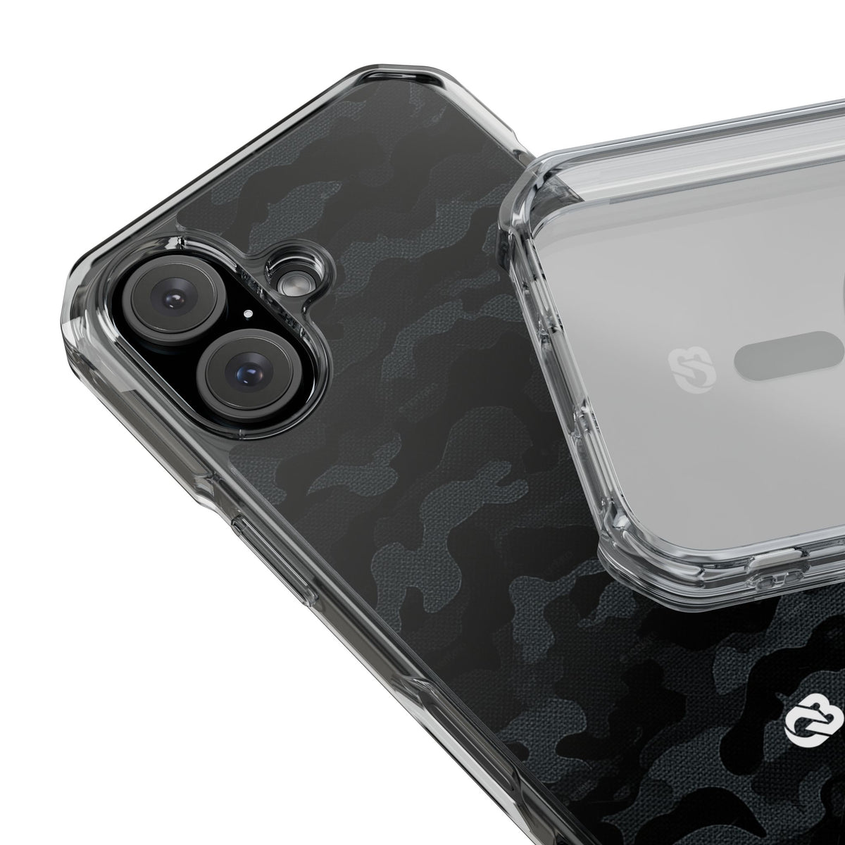 Blackout Urban Camo · Clear Impact Magnetic Phone Case for iPhone · Black