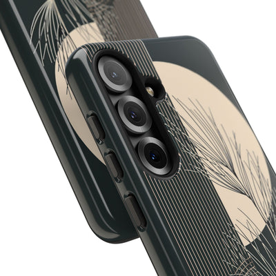 Black Tough Phone Case for Samsung - Obsidian Sand Willow