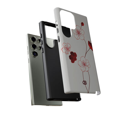 Red Tough Phone Case for Samsung - Kyoto Ember Bloom