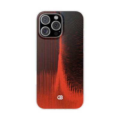 Red Lite Phone Case for iPhone - Crimson Frequency Pulse