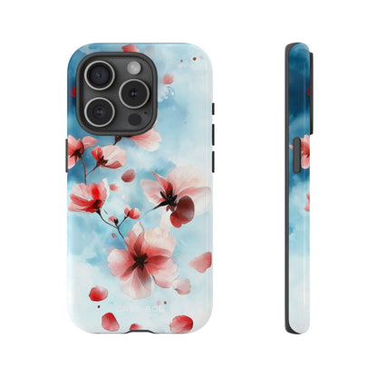 Pink Blossom Drift iPhone 15 Pro Cover - Tough
