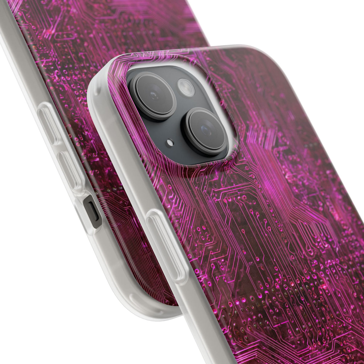 Magenta Circuit Trace · Lite Phone Case for iPhone ·  Pink