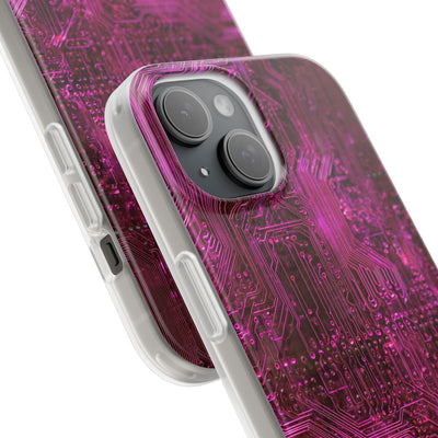Magenta Circuit Trace · Lite Phone Case for iPhone ·  Pink