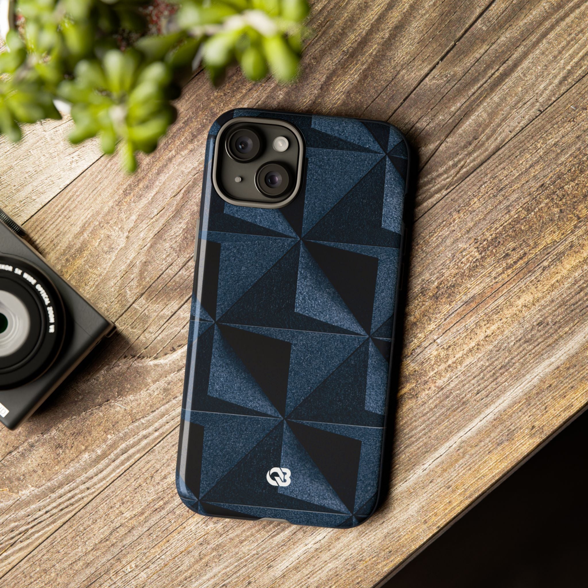 Blue Tough Phone Case for iPhone - Indigo Basalt Facets