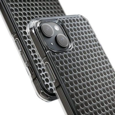 Silver Impact MagSafe Phone Case for iPhone - Brutalist Steel Mesh