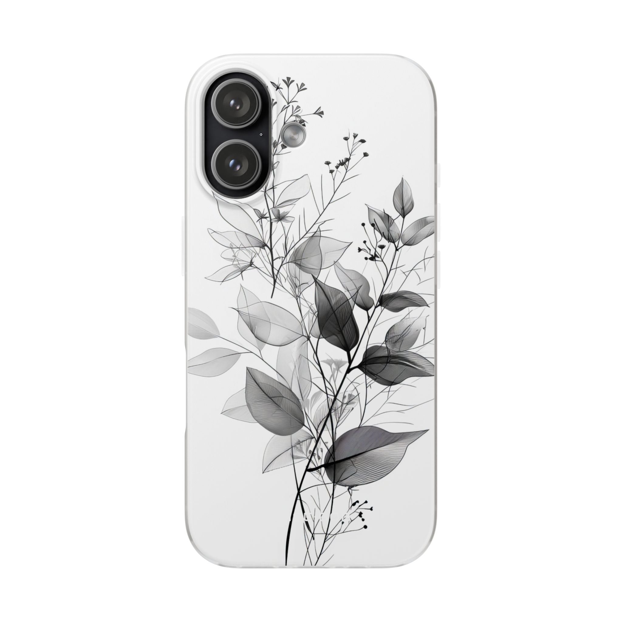 Veined Leaves Gray iPhone 17 Case - Soft - CASE•BOB