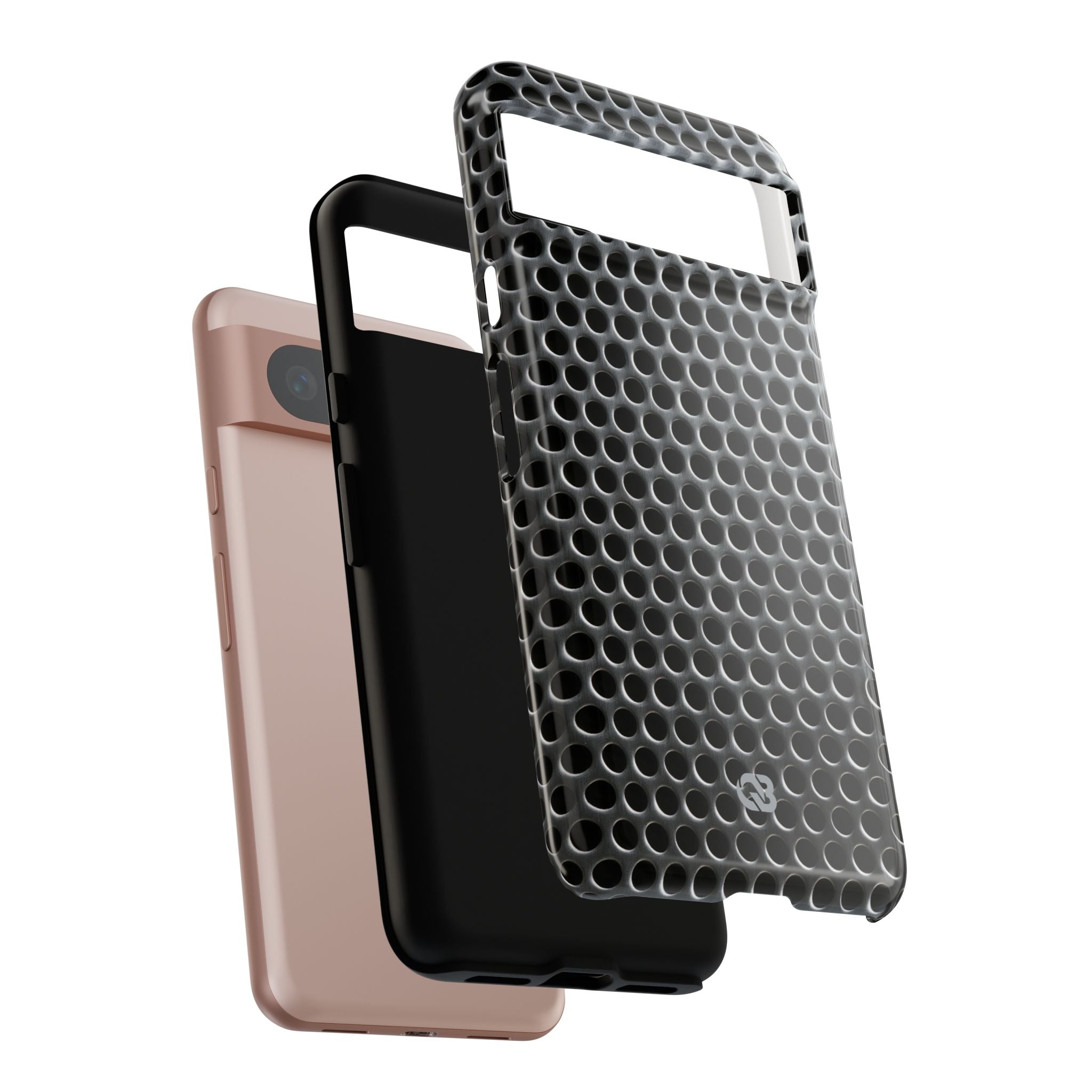 Silver Tough Phone Case for Google Pixel - Brutalist Steel Mesh