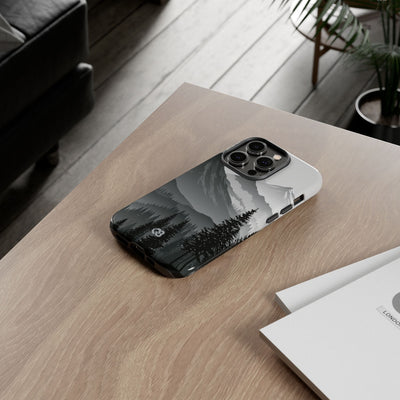 Grey Tough Phone Case for iPhone - Granite Ridge Mist