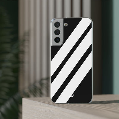 Obsidian White Bars · Soft Phone Case for Samsung