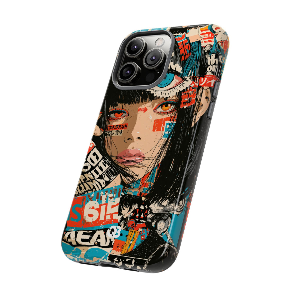 Shibuya Street Collage · Tough Phone Case for iPhone · Red