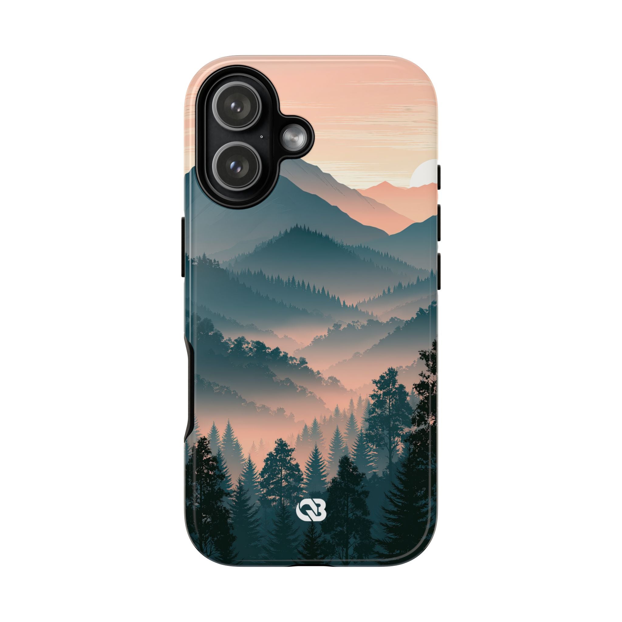 Teal Tough Phone Case for iPhone - Alpine Teal Horizon