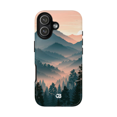 Teal Tough Phone Case for iPhone - Alpine Teal Horizon