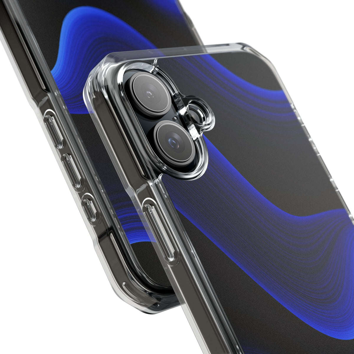 Cobalt Ridge Waves · Clear Impact Magnetic Phone Case for iPhone · Blue