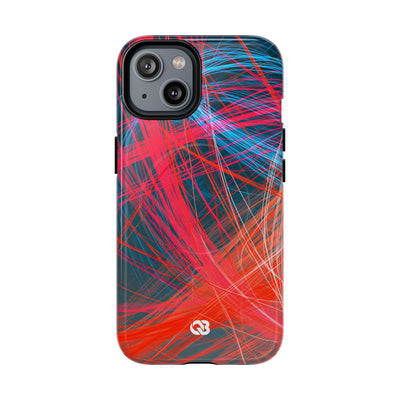 Neon Fiber Stream · Tough 2.0 Magnetic Phone Case for iPhone · Red