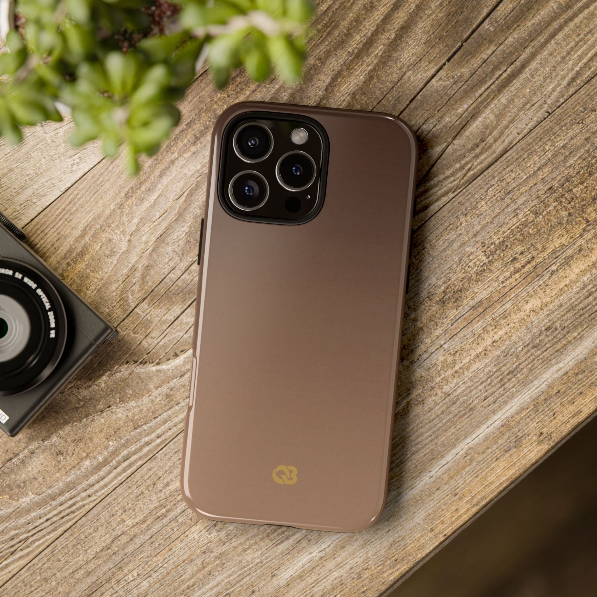 Brown Tough Phone Case for iPhone - Smoked Caramel Fade