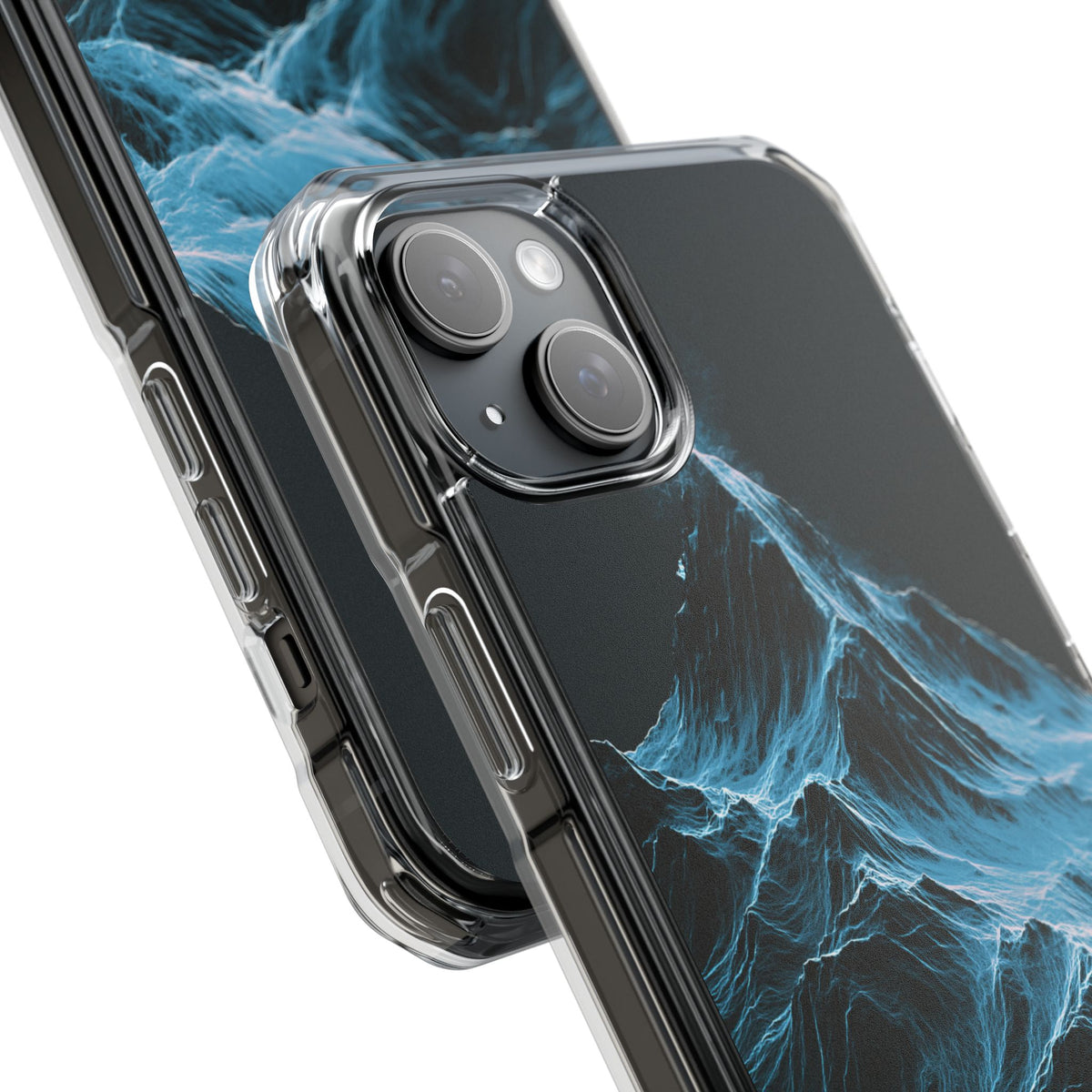 Nordic Frost Peak · Clear Impact Magnetic Phone Case for iPhone · Blue