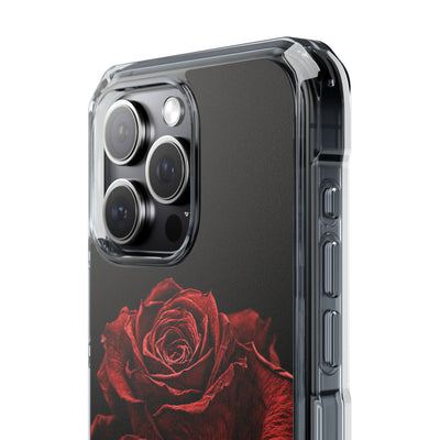 Crimson Noir Rose · Clear Impact Magnetic Phone Case for iPhone ·  Black