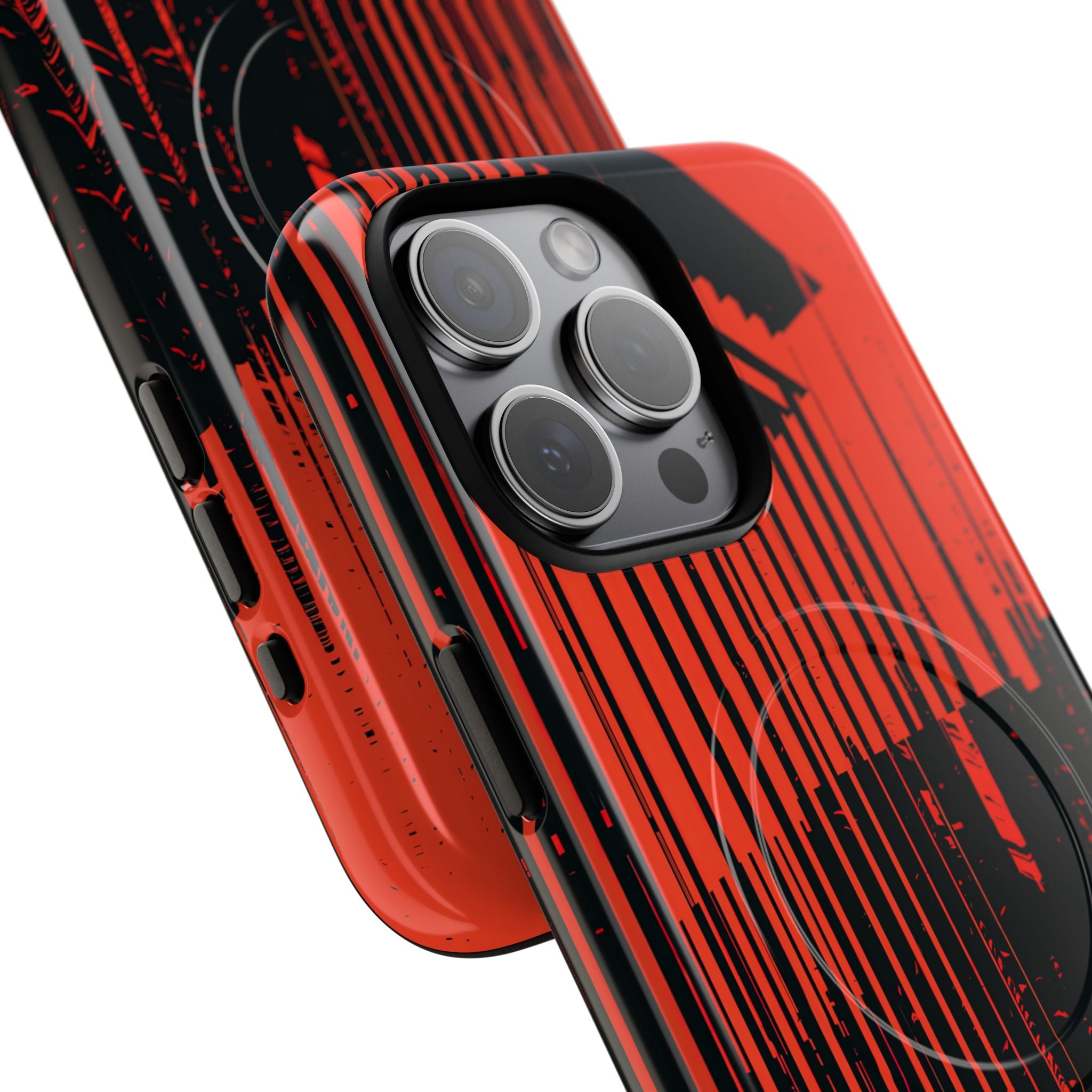 Red Tough 2.0 Magsafe Phone Case for iPhone - Crimson Brutalist Distortion