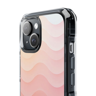 Blush Horizon Waves · Clear Impact Magnetic Phone Case for iPhone · Pink