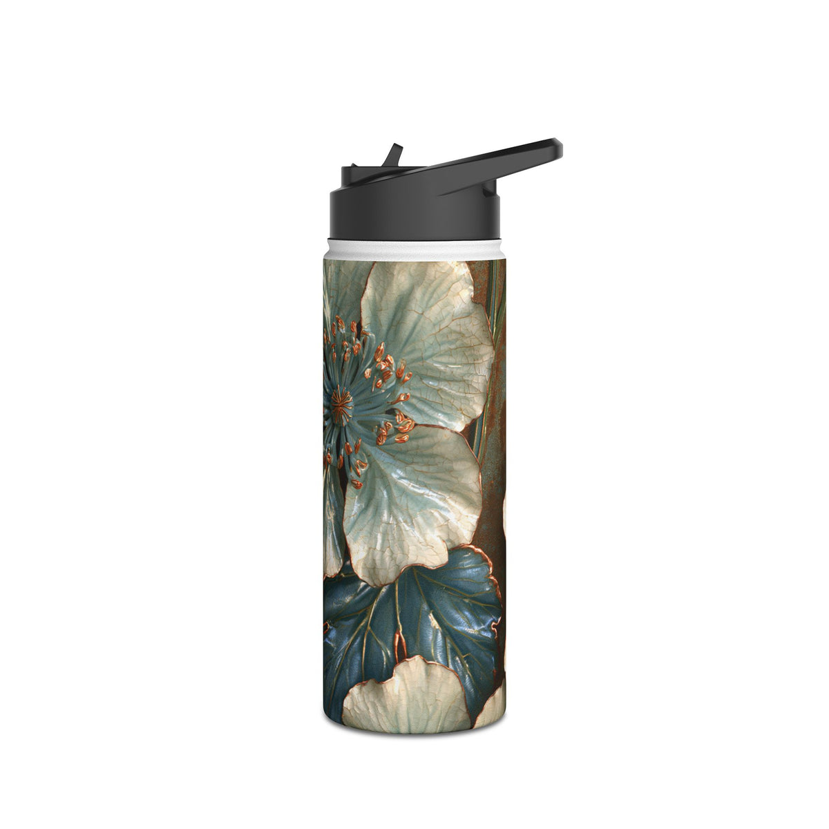 Gilded Blossom Reverie · Insulated Water Bottle · Teal
