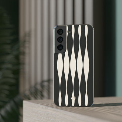 Black Lite Phone Case for Samsung - Ivory Spindle Grid