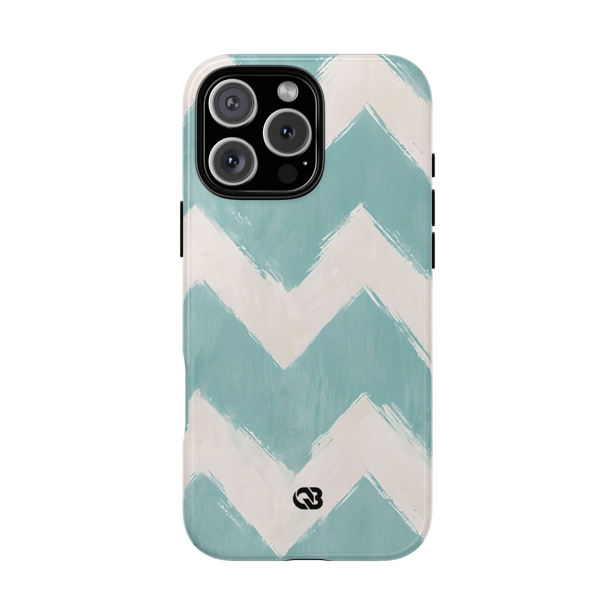 Teal Painted Chevron · Tough Phone Case for iPhone