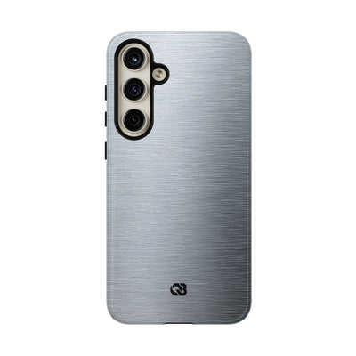 Silver Tough Phone Case for Samsung - Satin Chrome Grain